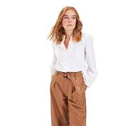 TRENDYOL Damen Ausführliches Hemd der Weißen Behandlung Shirt, Weiß, 40 EU