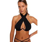 Trendyol Damen-Bikinioberteil mit Drahtstrick, Schwarz, 60
