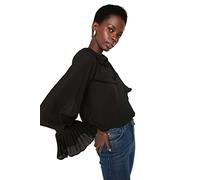 TRENDYOL Damen Black Petite Arm Detailliertes Hemd Shirt (1er Pack)