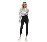 TRENDYOL Damen Black Scuba Strickte Strumpfhosen Leggings, Schwarz, L EU