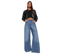 TRENDYOL Damen Blue Elastic Waist High Extra Wide Leg Twoaw24je00350 Jeans, Blau, 40 EU