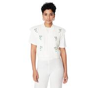 TRENDYOL Damen Crew Neck Floral Fitted Vest Sweater, Ecru, L EU