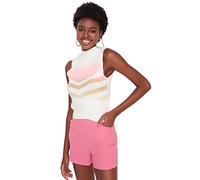 TRENDYOL Damen Crew Neck Heart Regular Vest Sweater, Ecru, S EU