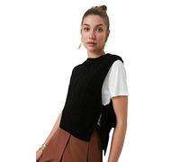 TRENDYOL Damen Crew Neck Plain Regular Sweater Vest Sweater (1er Pack)