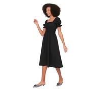 TRENDYOL Damen Damen Midi-Skaterkleid mit Normaler Passform, Gewebtes Kleid Damen Midi-Skaterkleid, Normale Passform, gewebtes Kleid