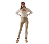 Trendyol Damen Disciptal Detaillierte Strickstöße Leggings, Mink, S EU