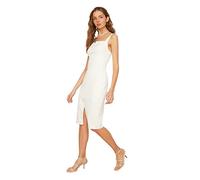 Trendyol Damen Ecru-tearing Business Casual Dress, Ecru, 38 EU