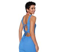 Trendyol Damen Einfarbiger Strick Overalls, Indigo, S