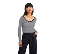 Trendyol Damen Figurbetont Standard V-Ausschnitt Gestrickt Bluse, Anthrazit/Mehrfarbig, XL
