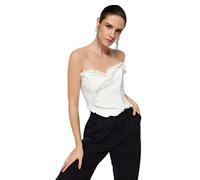 Trendyol Damen Fitted Basic Sweetheart Woven Bustier BH, Natur, 68