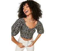 Trendyol Damen Frau Regular Standard Quadratischer Kragen Strickbluse Shirt, Schwarz, XS, Schwarz, XS