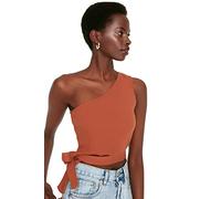 TRENDYOL Damen Frauen Slim Fit Basic Asymmetrische Kragen Strickbluse Damen Slim Fit Basic Asymmetrischer Kragen Strickbluse
