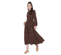 Trendyol Damen Gerade Maxi Lange Ärmel Lässig/Lässig Entspannt Hijab-Kleid