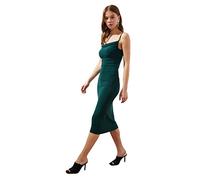 TRENDYOL Damen Gerade Midi Mit Hosenträgern Tag Nacht Schlank Kleid