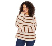 Trendyol Damen GESTREIFT Lange Ärmel Entspannt Sweater in Plus Size