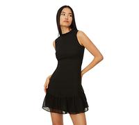 Trendyol Damen Gewebtes Mini A-Linie, Normale Passform Kleid, Schwarz, 36 EU
