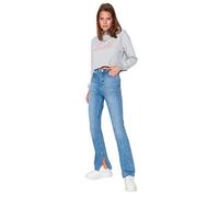 TRENDYOL Damen Grey Slip High Waist Slim Flare Jeans, Marineblau, 34 EU