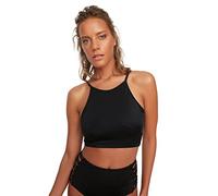 TRENDYOL Damen Halfter-kragen Zurück Detaillierter Bikini-top Bikini Top, Schwarz, 40 EU