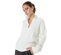 TRENDYOL Damen Hemdkragen, Einfarbig, Regular Sweater Sweatshirt