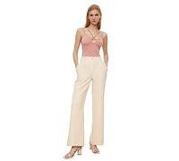 TRENDYOL Damen Herren Basic Hoher Bund Wide Leg Hose Pants, Felsen, 40 EU