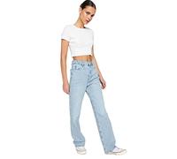 Trendyol Damen Herren Hoher Bund Weites Bein Der 90er Jeans, Blau, 40 EU