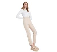 TRENDYOL Damen High Waist Cigarette Pants Pants Pants Täglich, Beige, 36