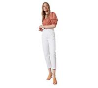 Trendyol Damen High Waist Mother With Tail Jeans, Weiß, 42 EU
