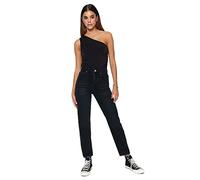 Trendyol Damen-Jeans, hohe Taille, weites Bein, Mom Jeans, Schwarz, 40
