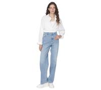 Trendyol Damen Jeans mit niedriger Taille, weites Bein, 90er Jahre Hose, blau, 62