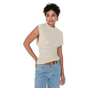 TRENDYOL Damen Knitting Detailed Knitwear Sweater, Greige, S EU