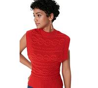 TRENDYOL Damen Knitting Detailed Knitwear Sweater, Rot, S EU