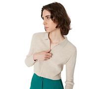 Trendyol Damen Knitwear With Beige Crop Zipper Cardigan Sweater, Beige, S EU