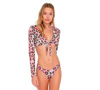 Trendyol Damen Leopard Gemusterter Gemusterter V-schnitt-bikini Sechs Bikini Bottoms, Rosa, 40 EU