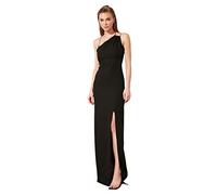 Trendyol Damen Maxi Shift Regular Fit Woven Maxikleid, Normale Passform, gewebtes Abendkleid, Schwarz, 38