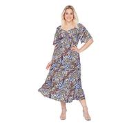 TRENDYOL Damen Maxi Standard Regular Plus Size Kleid, Mehrfarbig, 44 Große Größen EU
