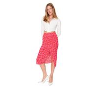 TRENDYOL Damen Midi Asymmetrisch Webstoff Rock Skirt, Rosa, 38