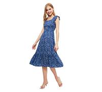 Trendyol Damen Midi-Kleid Für A-Linie, Normale Passform, Gewebtes Kleid, Marineblau, 88 EU