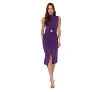 Trendyol Damen Midi-Strickkleid, figurbetont, schmale Passform, violett, XL