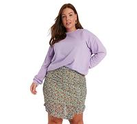 Trendyol Damen Mini A-Linie Slim Fit Webstoff Große Größen in Rock, Grün, 44