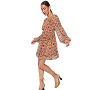 Trendyol Damen Mini Shift Regular Fit Gewebtes Kleid, Orange, 36