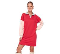 TRENDYOL Damen Mini Shirt Regular Dress Kleid, Rot, 34