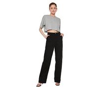 Trendyol Damen Mobile Detailed High Waist 90s Wide Leg Jeans, Schwarz, 40 EU