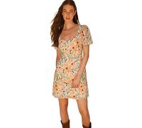 Trendyol Damen, Normale Passform Mini A-Linie Regular Fit Gewebtes Kleid, Natur, 42