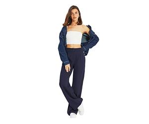 TRENDYOL Damen Offene -Gerader Hose Pants, Navy Blau, 42 EU