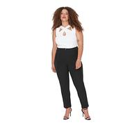 TRENDYOL Damen Plus Size High Waist Cigarette Pants Plus Size Pants Hose Täglich, Schwarz, 50