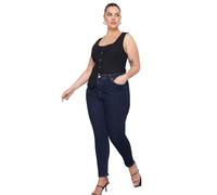 TRENDYOL Damen Plus Size High Waist Jeans, Dunkelblau, 48 Große Größen EU