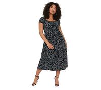 Trendyol Damen Plus Size Midi Off-Shoulder Regular Fit Knit Dress Damen-Kleid, Übergröße, Schulterfrei, Normale Passform, Strickkleid, Schwarz, XXL EU