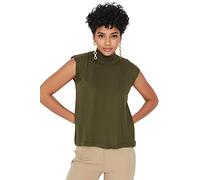 TRENDYOL Damen Red Collar Knitwear Sweater, Khaki, S EU