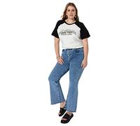 Trendyol Damen Regular Basic Rundhals Strick Übergröße T-Shirt, Natur, XX-Large Plus