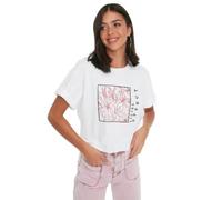 Trendyol Damen Regular Basic Rundhalsausschnitt Strick-T-Shirt, weiß, X-Large